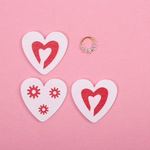 Five Gemmed Heart Hoop